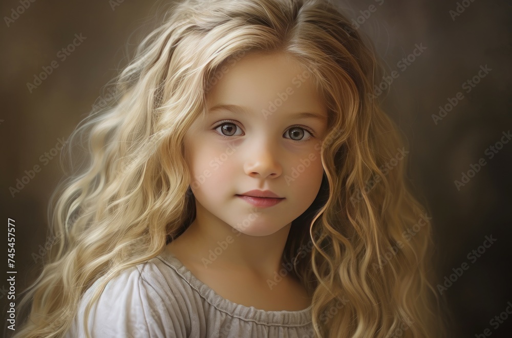 Lovely blond child. Happy kid young. Generate ai Lovely blond child. Happy kid young. Generate ai