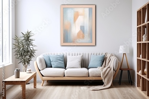 Nordic Pastel Dreams  Abstract Art Wall Inspirations with Wooden Elements