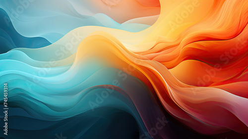 Pastel Watercolor Background Wallpaper, Blue and Orange Smock Glowing Abstract Texture Art Gradient Background, Softly Blended Hues