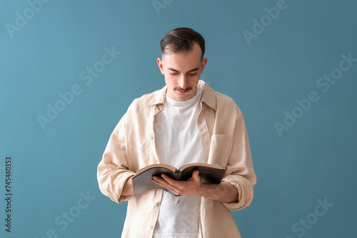 Young man with Holy Bible p...