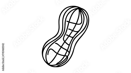 One single line drawing of whole healthy organic peanut for farm logo identity.