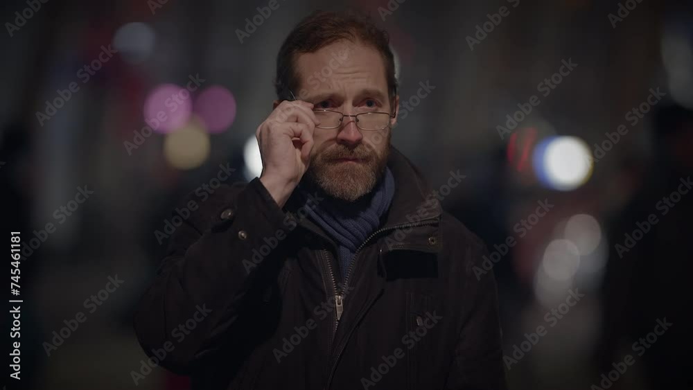 Portrait of Thoughtful Man Thinking Worried Looking at People Commuting Portrait of Thoughtful Man Thinking Worried Looking at People Commuting