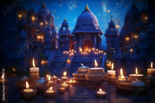 Traditional Thai Temple Ritual: Lighting Candles, Asian Spirituality and Tradition