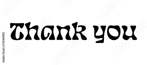 Thank You with organic forms. Thank You, Font, design , banner, poster. Greeting card calligraphy thank you. Vector Illustration. Expressing gratitude, compliment & appreciation 