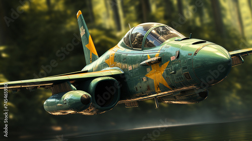 Green Warplane in the sky © Karla