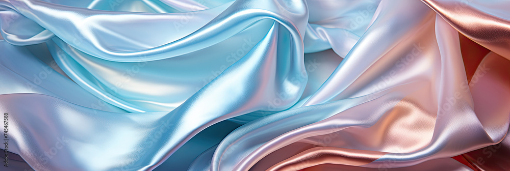 A close up of a luxurious blue pink fabric, showcasing intricate patterns and textures in vivid colors