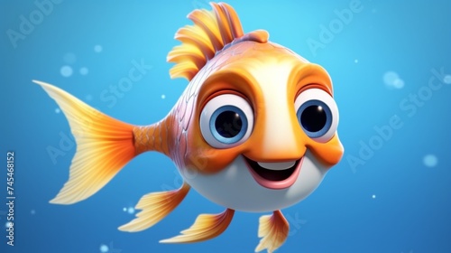 A cute cartoon batasi fish character Ai Generative