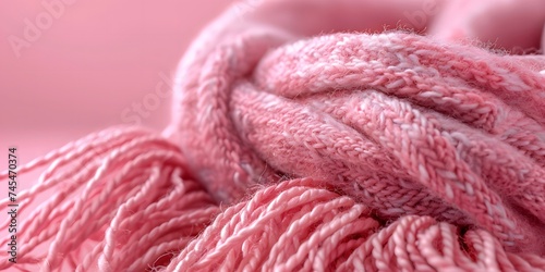 crochet wool pink knitted scarf