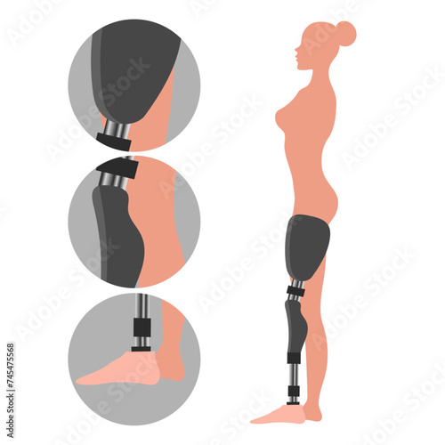 Legs Prosthetic Limb woman Prosthesis, artificial leg side