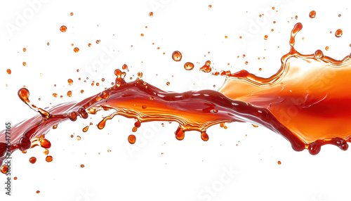 Soda creamy red drink liquid splash product photography PNG isolated on transparent background, graphic resource photo