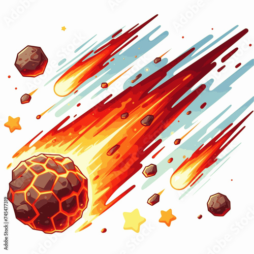 meteor falls. vector illustration. isolated white background