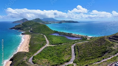 St Kitts Drone Skyline Panorama Aerial Flyover photo