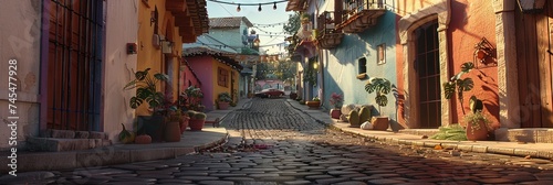 Colorful barrio - bright and colorful latin american architecture for residential homes © Brian