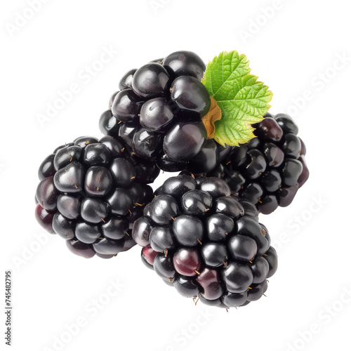 AI Generated Image: Blackberry Fruit with Transparent Background