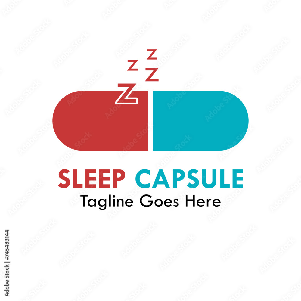 Sleep capsule design logo template illustration Sleep capsule design logo template illustration