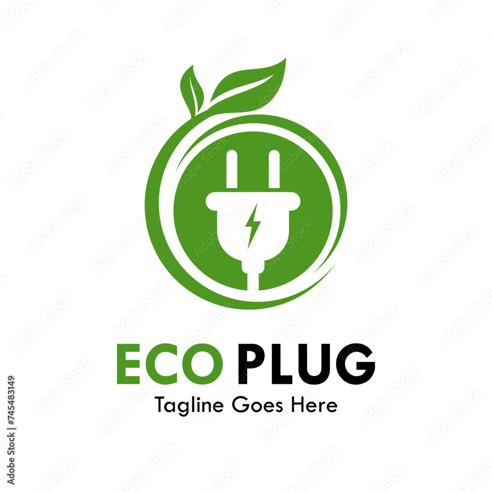 Eco plug design logo template illustration Eco plug design logo template illustration
