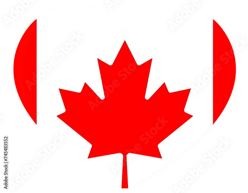 Heart Shaped Canada Flag