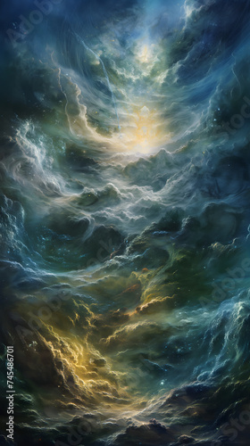 Celestial Storm: An Ethereal Sky Painting