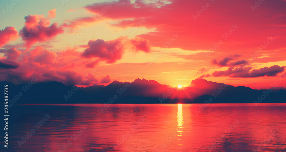 an image of a beautiful sunset in the ocean