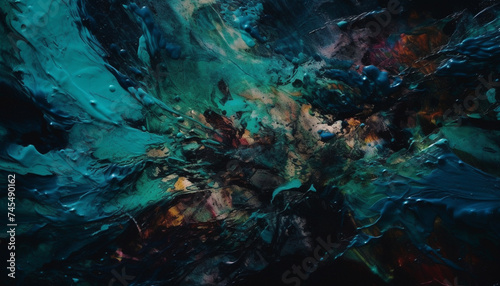 underwater chaos in vibrant liquid colors 