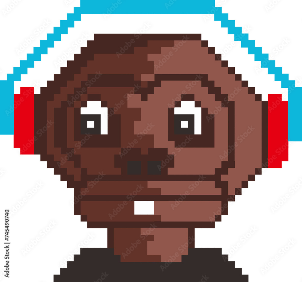 Naklejka premium seni pixel monyet