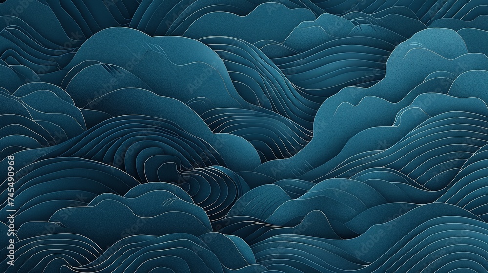 Obraz premium Blue Japanese pattern wave background