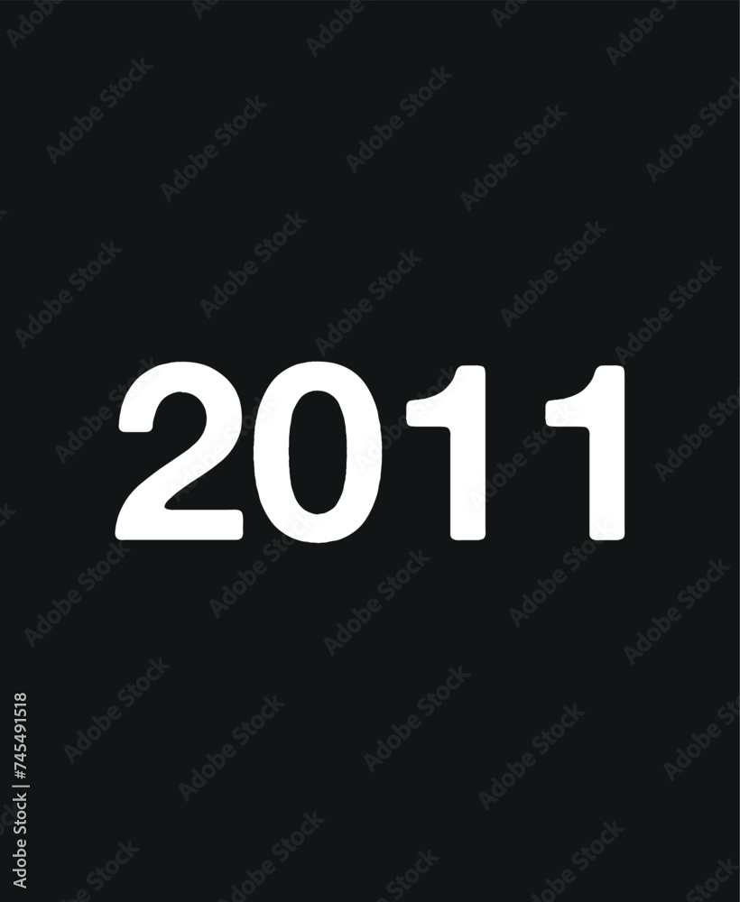 2011 Year. Vector with year for birthday and celebration date. Design isolated on black background 2011 Year. Vector with year for birthday and celebration date. Design isolated on black background