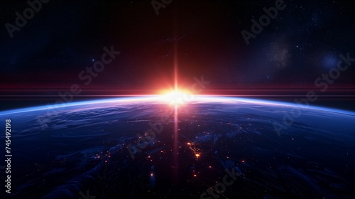 Dawn of the Cosmos  A View of Earth s Horizon at Sunrise from Space