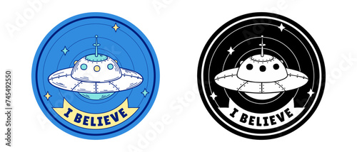 UFO badge, I believe, vector emblem photo