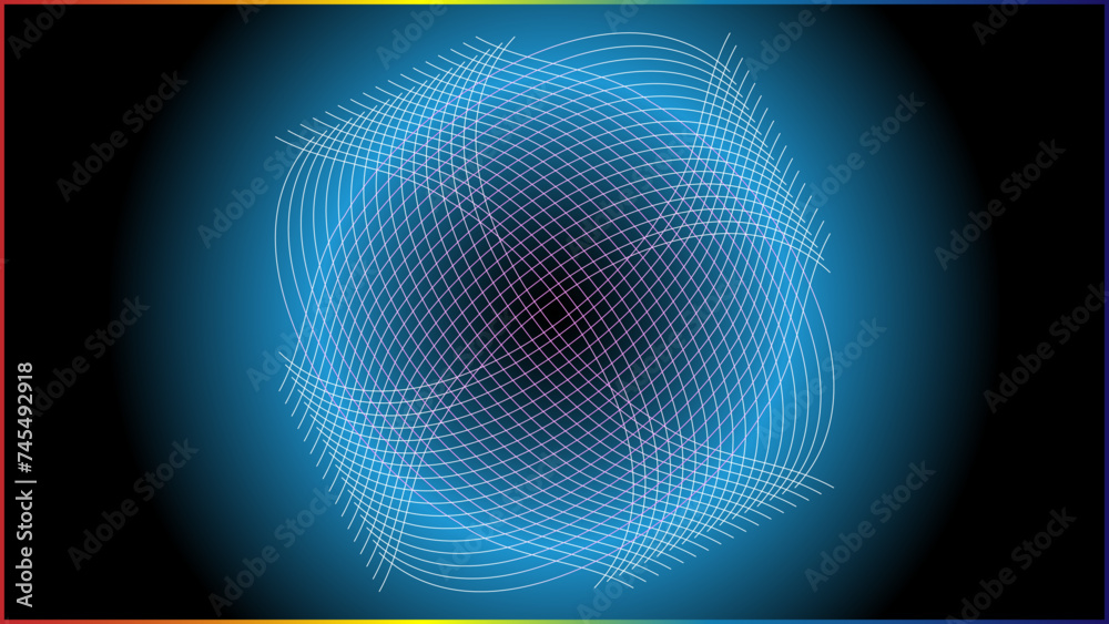 The vector dotted spiral vortex graphic is a visually interesting and complex image. The use of color, movement, and text all contribute to its overall effect.