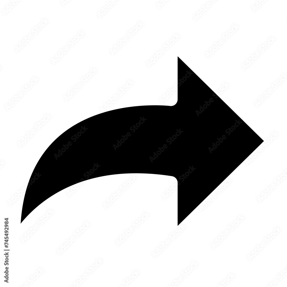 Simple black share arrow icon isolated on white background Simple black share arrow icon isolated on white background