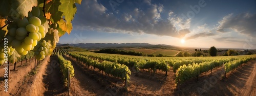 Amazing panoramic view of a vineyard from Generative AI
