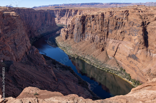 Overlooking Glen Canyon in Page Arizona with reflection of rocks