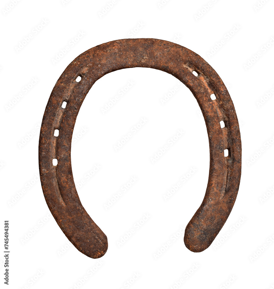 Old rusted horseshoe isolated cutout on transparent Old rusted horseshoe isolated cutout on transparent