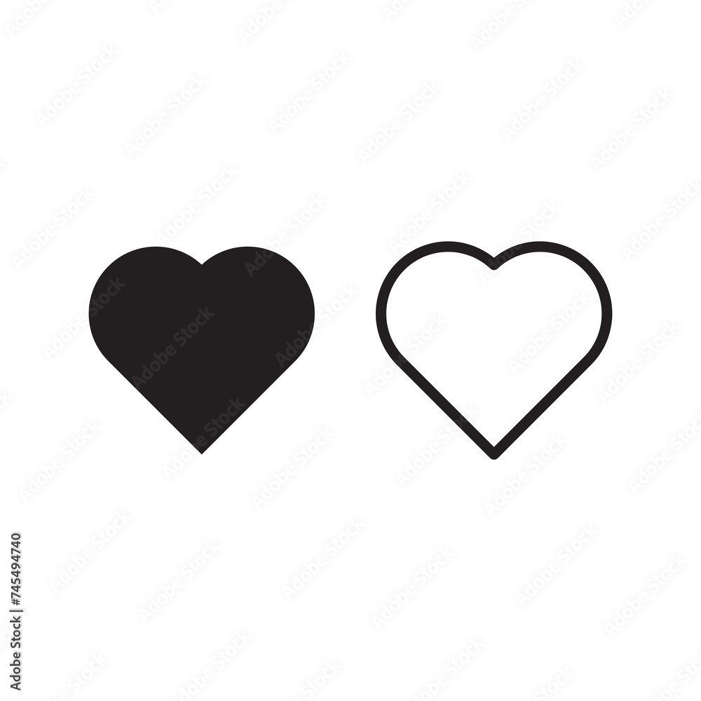 Heart icon vector. Love sign flat simple illustration on white background..eps