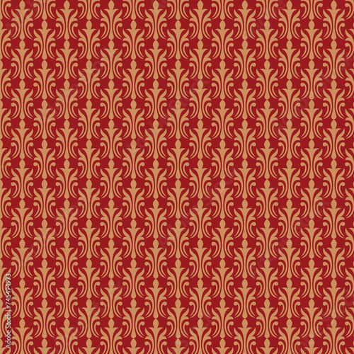 Golden Pattern Red Background.