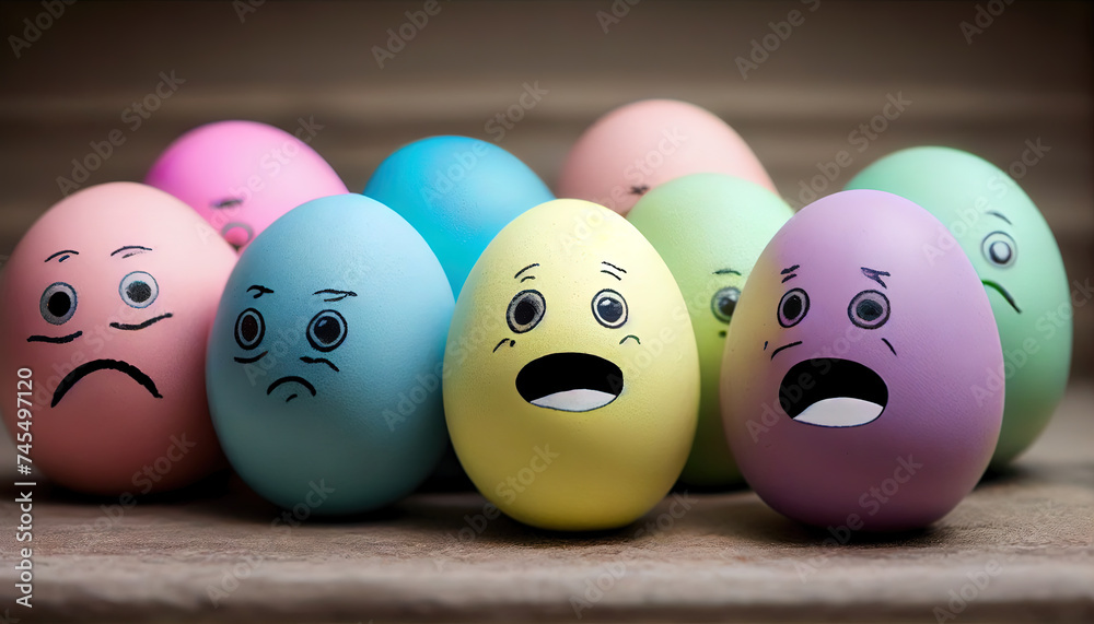 Pastel colored easter eggs. Ai render. Pastel colored easter eggs. Ai render.