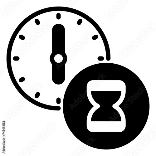 sand clock icon, glyph icon style