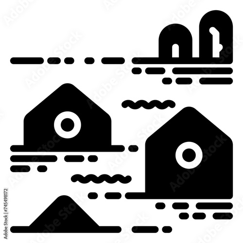 Flood icon, glyph icon style