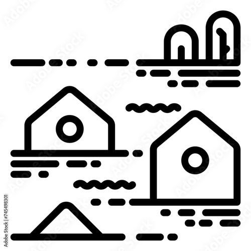 Flood icon, line icon style