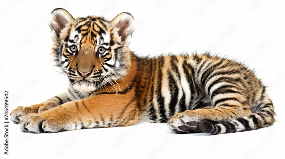 Fototapeta premium Baby tiger isolated on white background