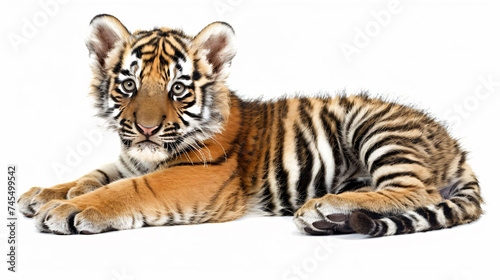 Baby tiger isolated on white background
