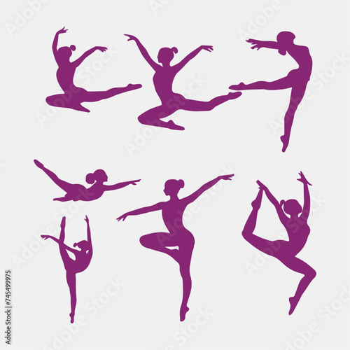 flat design gymnast silhouette design vector illustration