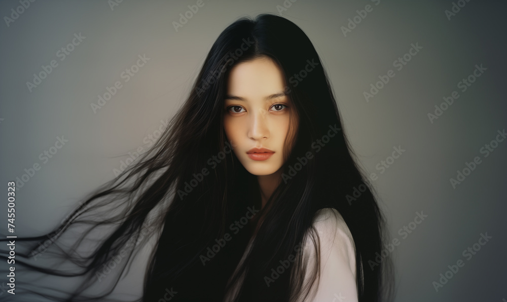 正面を向いた女性