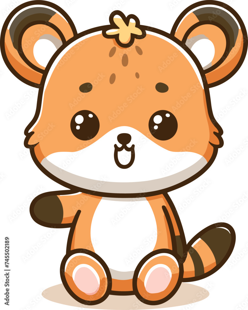 Fototapeta premium cute funny animal cartoon vector on white background 