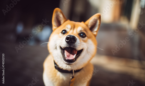 正面を向いた犬の写真  © NOS Inc.