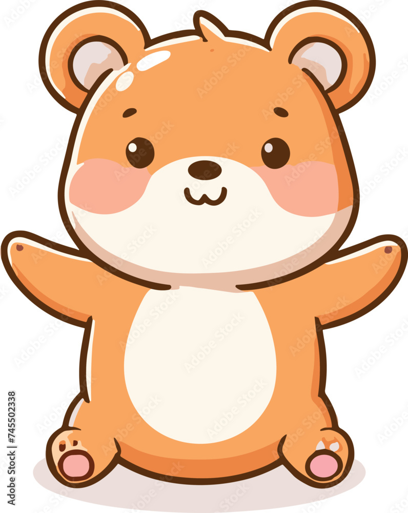 Fototapeta premium cute funny animal cartoon vector on white background 