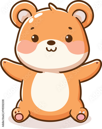 cute funny animal cartoon vector on white background 