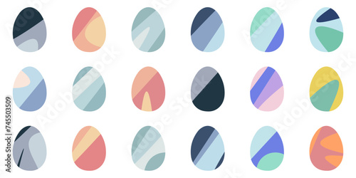 Set of colorful easter eggs. Vector illustration