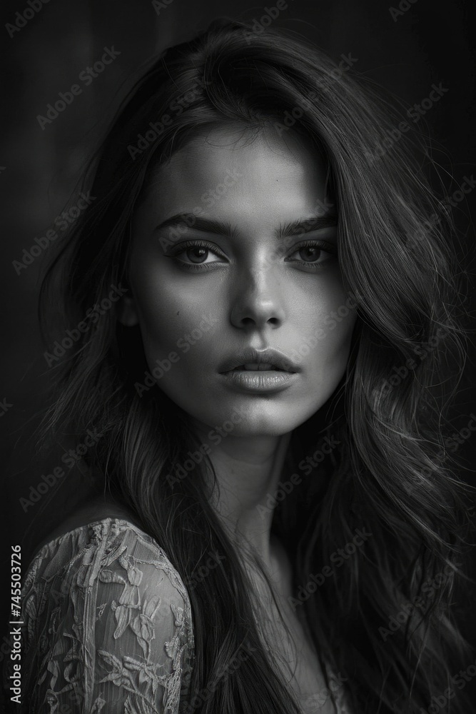 a black and white woman with long hair a black and white woman with long hair